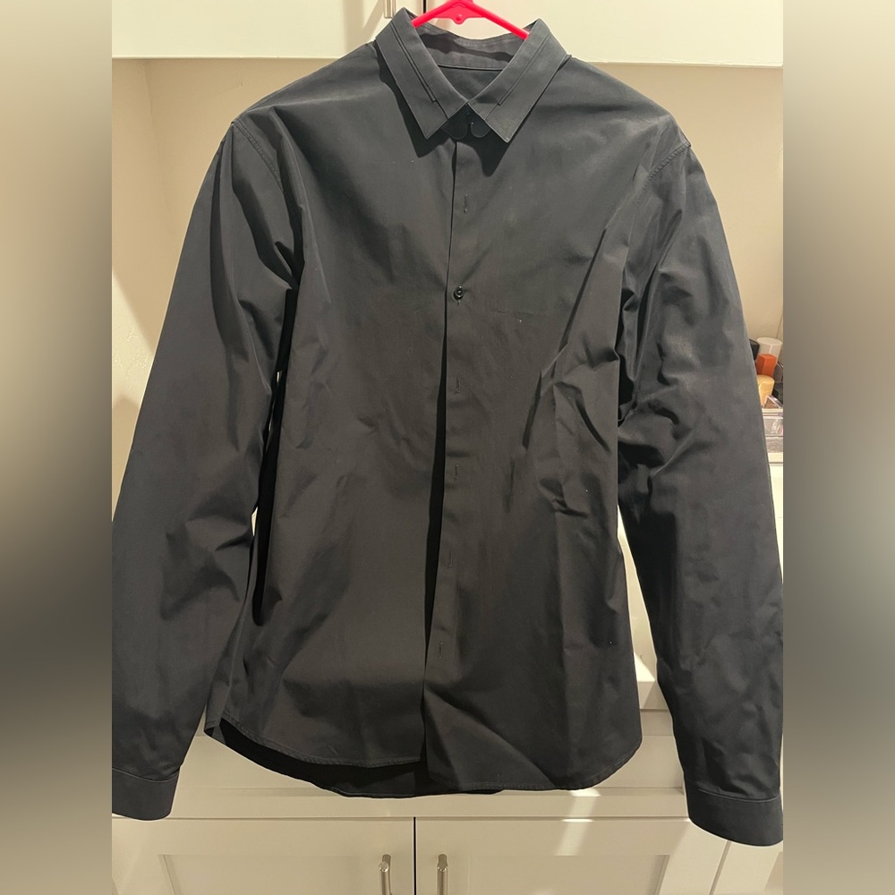 SANDRO Men’s Dress Fitted Cotton Shirt - Black Size 39
